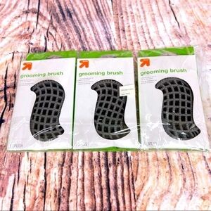 Dog Grooming Hand Rubber Black Brush Pack of 3 NWT